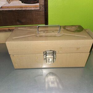 Vintage Metal Storage Box with Lock Key 12.5" L x 5.5" W x 6" H